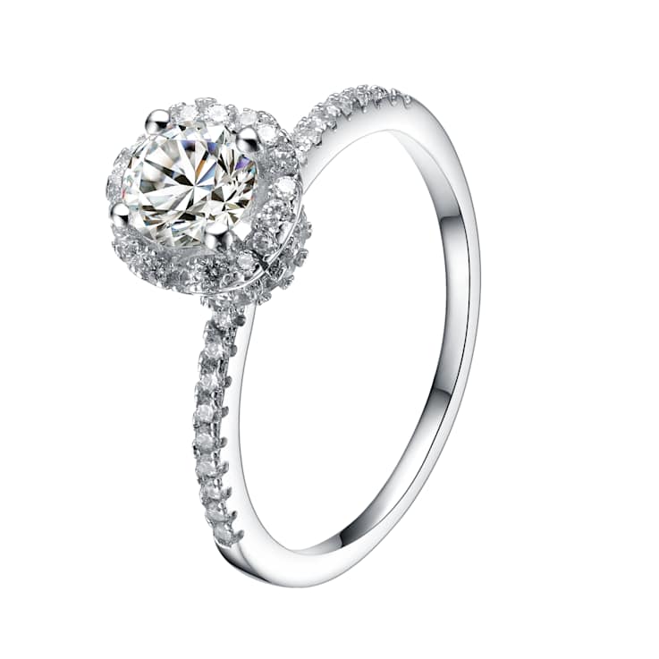 CZ Solitaire Ring In Sterling Silver