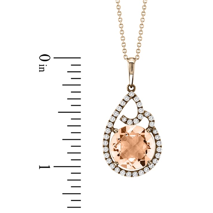 3.43ctw Morganite and Diamond Pendant in 14k Rose Gold