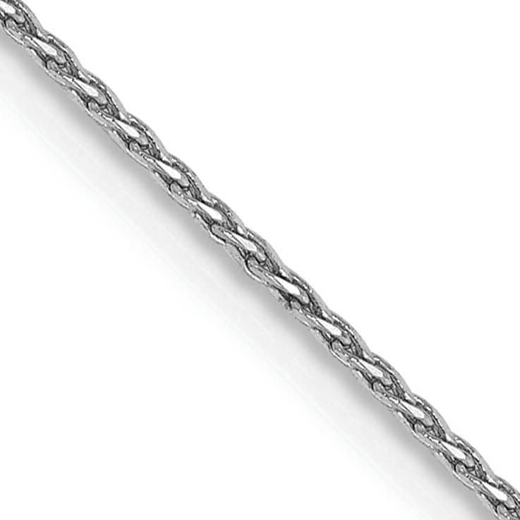 Rhodium Over 14k White Gold 0.8mm Solid Diamond-Cut Parisian Wheat 24
Inch Chain