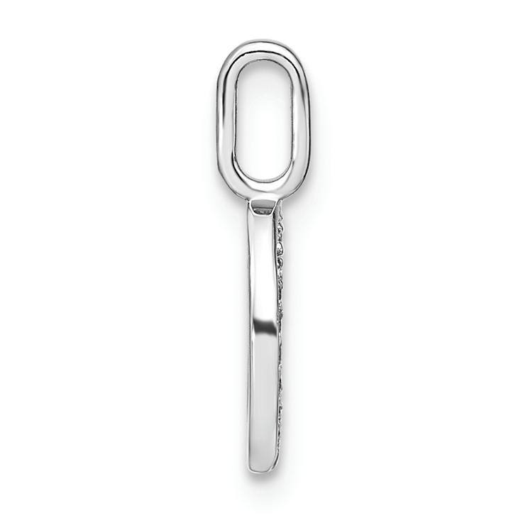 14K White Gold Diamond Lower Case Letter A Initial Pendant