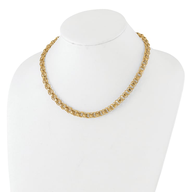 14K Yellow Gold Polished Fancy Link Necklace