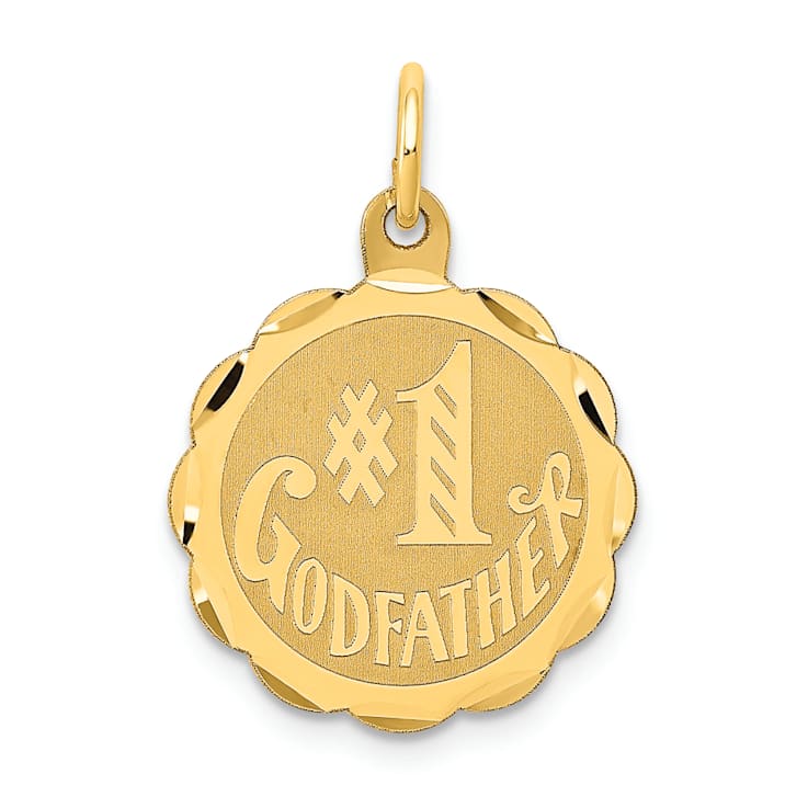 14K Yellow Gold Number 1 GODFATHER Charm