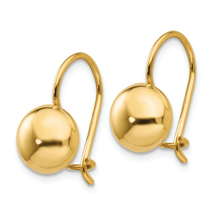 14k Yellow Gold Polished Dangle Earrings