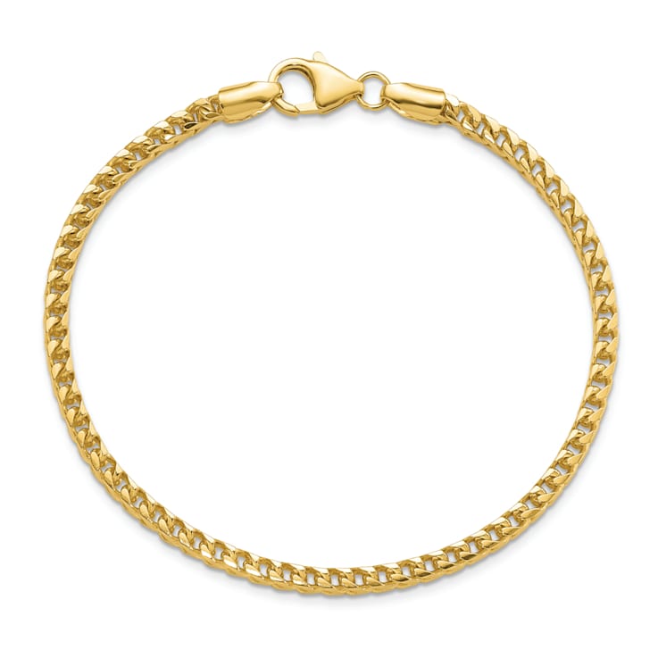 14K Yellow Gold 3mm Franco Chain Bracelet