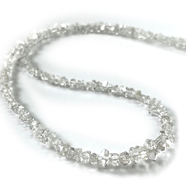 Herkimer Sterling Silver Beaded Necklace 50.00ctw