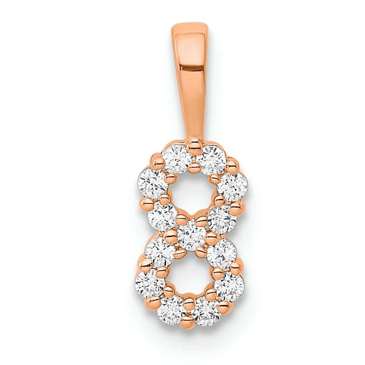 14k Rose Gold Diamond Number 8 Pendant