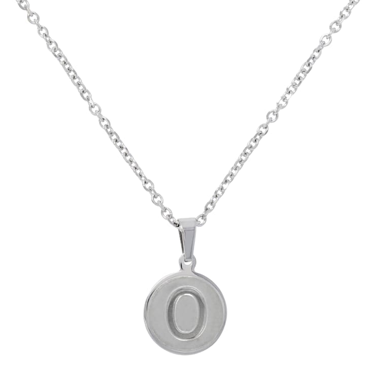 Initial O Charm Pendant Necklace In Silver-Tone