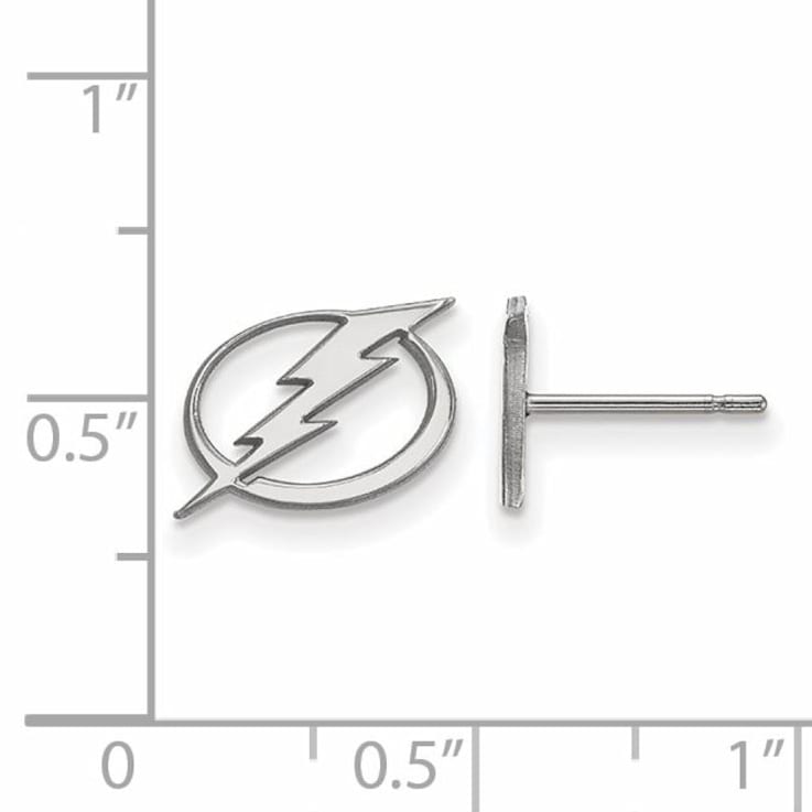 Rhodium Over Sterling Silver NHL Tampa Bay Lightning LogoArt Extra Small
Post Earrings