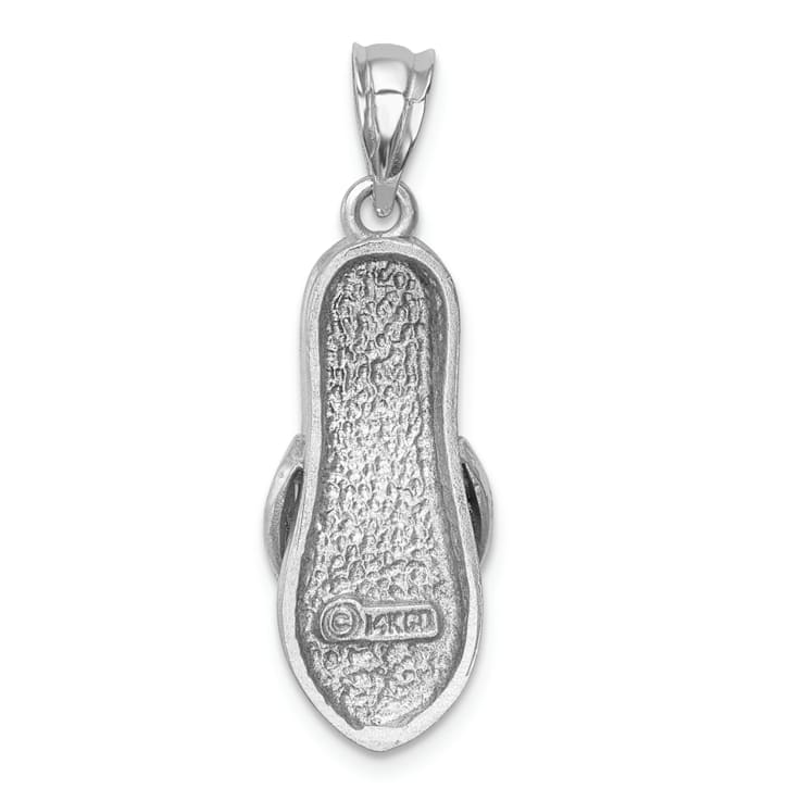 Rhodium Over 14k White Gold Diamond Sandal Pendant