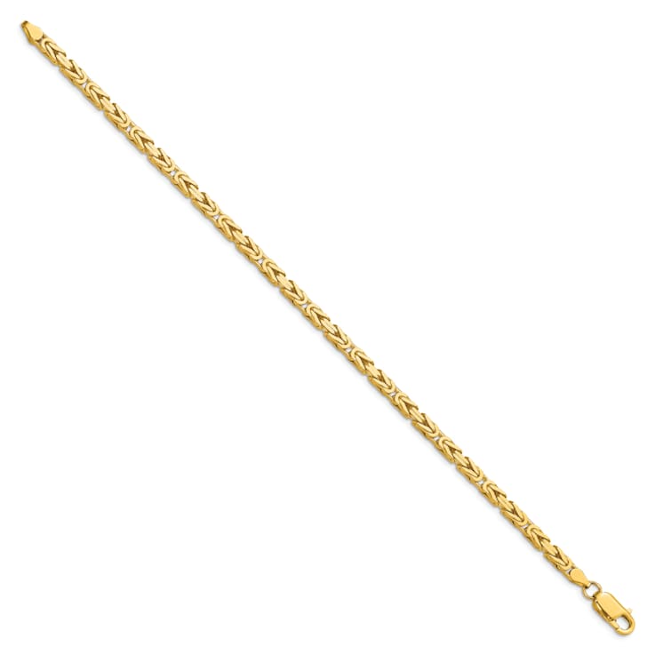 14K Yellow Gold 3.25mm Byzantine Chain Bracelet