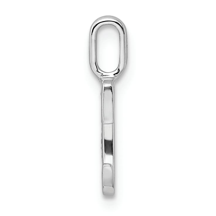 14K White Gold Diamond Letter C Initial Pendant