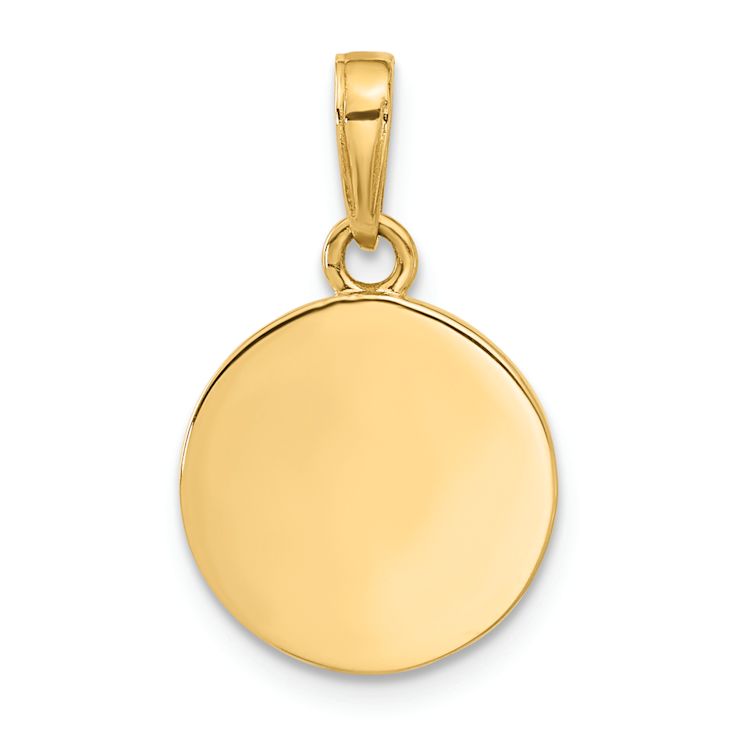 14k Yellow Gold Polished It's A Boy Pendant with Blue Enamel and Clear
Epoxy Resin