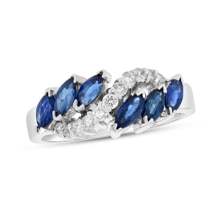 1.25ctw Sapphire and Diamond Ring in 14k White Gold