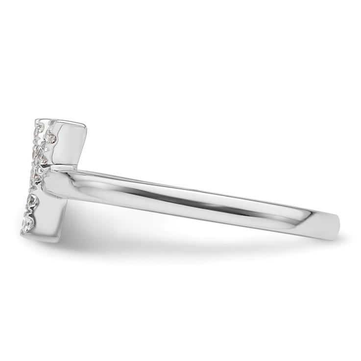 Rhodium Over 14K White Gold Lab Grown Diamond VS/SI GH, Initial Y
Adjustable Ring