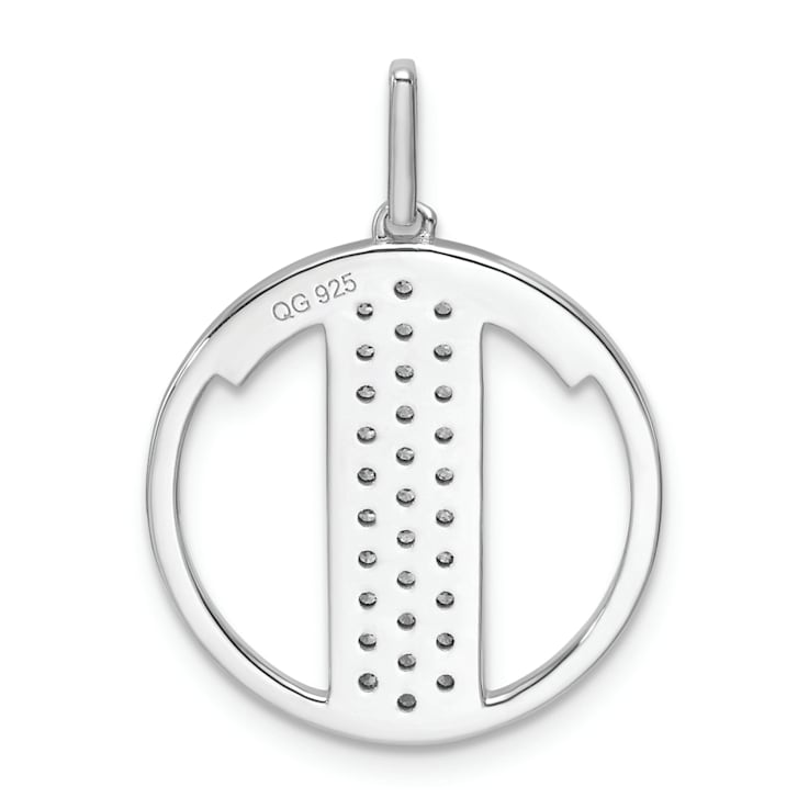 14K White Gold Gatsby Diamond Initial T Charm