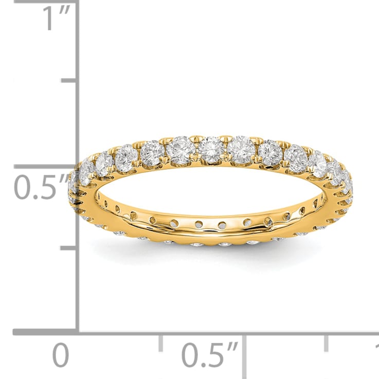 14K Yellow Gold Lab Grown Diamond SI1/SI2, G H I, Eternity Band