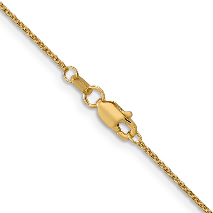 14k Yellow Gold 1mm Solid Round Open Link Cable 14 Inch Chain