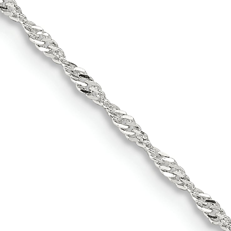 Sterling Silver 1.4mm Singapore Chain Necklace