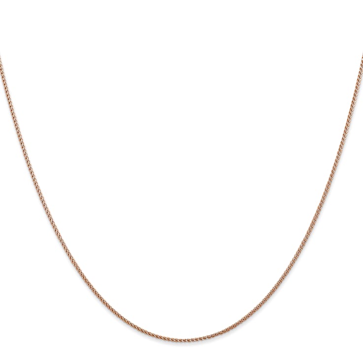 14k Diamond Cut Rose Gold 1.00mm Spiga Chain 18 Inches