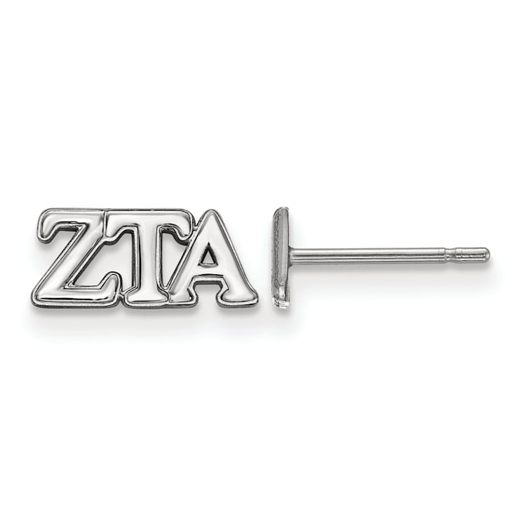 Rhodium Over Sterling Silver LogoArt Extra Small Post Earrings