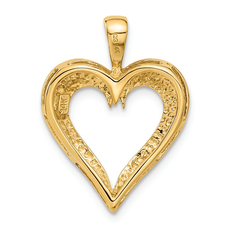 14k Yellow Gold 3D Polished Heart Pendant