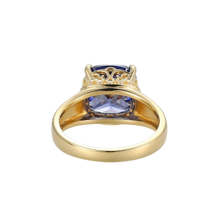 Blue And White Cubic Zirconia 18k Yellow Gold Over Silver December
Birthstone Ring 6.72ctw