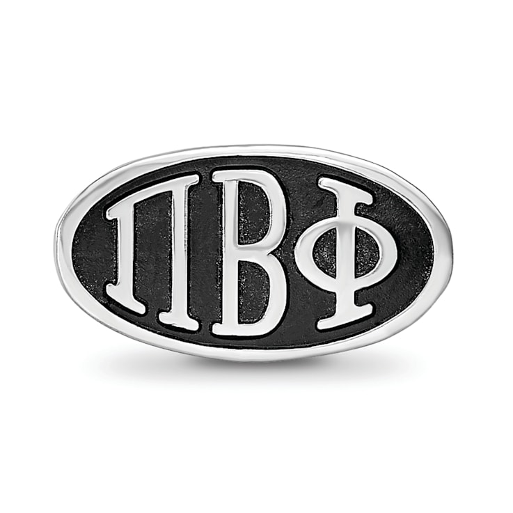 Sterling Silver LogoArt 15.25mm Pi Beta Phi Oval Greek Letters Bead