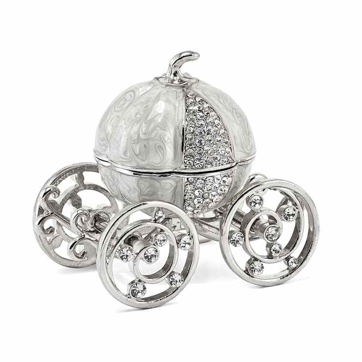 EVER AFTER Pumpkin Coach with Ring Pad Trinket Box