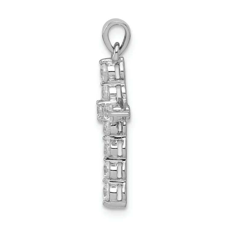 Rhodium Over 10k White Gold 0.33 ctw Diamond Cross Pendant