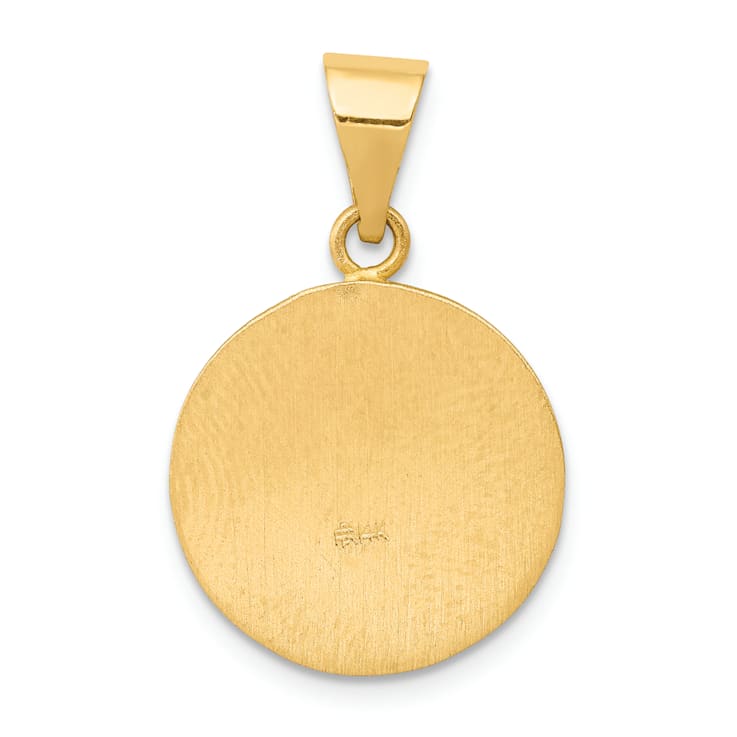 14k Yellow Gold Polished and Satin Saint Matthew Medal Pendant