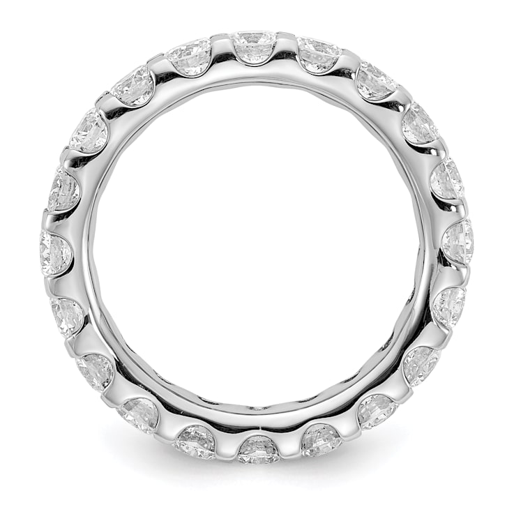 Rhodium Over 14K White Gold Lab Grown Diamond SI+, H+, Eternity Band