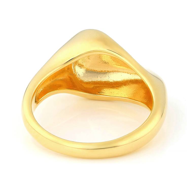 Wide Polished Band Ring In 18K Gold Over Sterling Silver