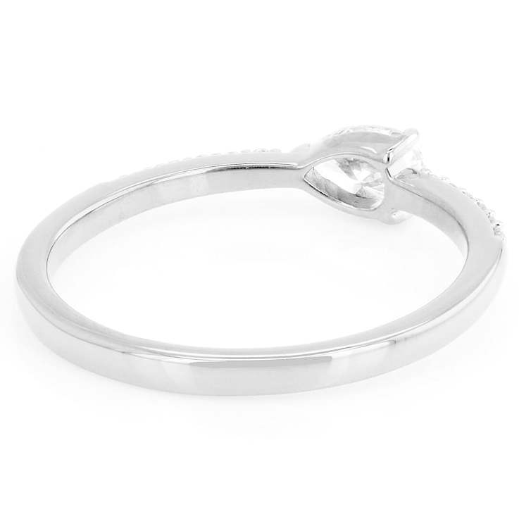 Pear And Round Lab-Grown Diamond Band Ring In Sterling Silver 0.40ctw