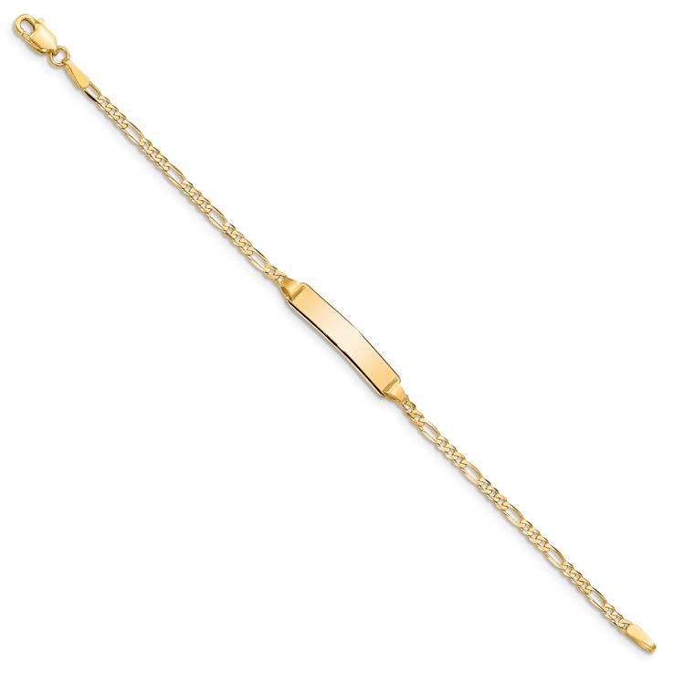 10k Yellow Gold Children's Figaro Link ID Bracelet