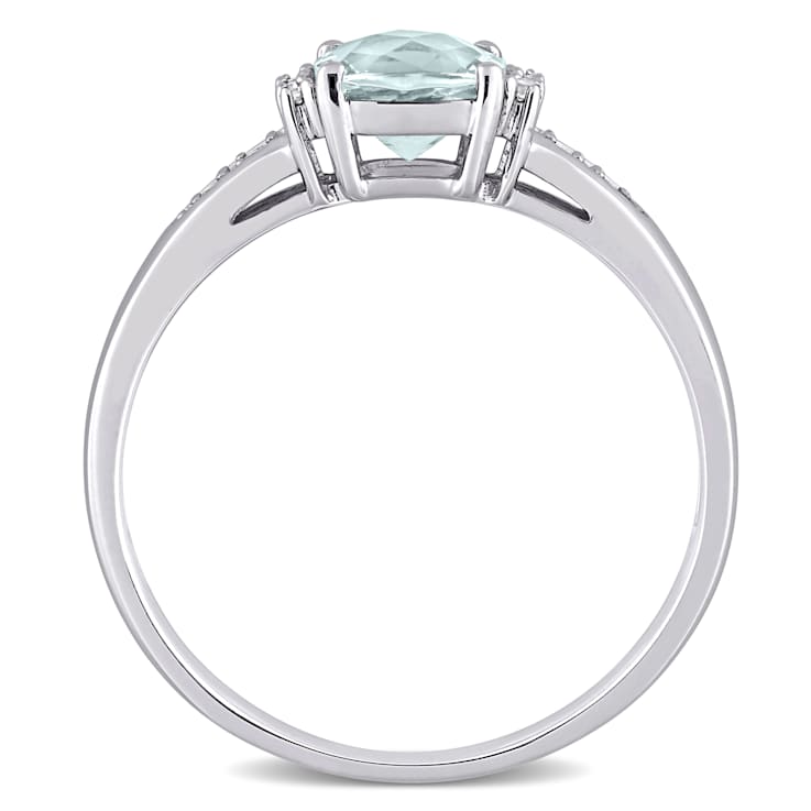 Aquamarine 10K White Gold Ring 1.35ctw