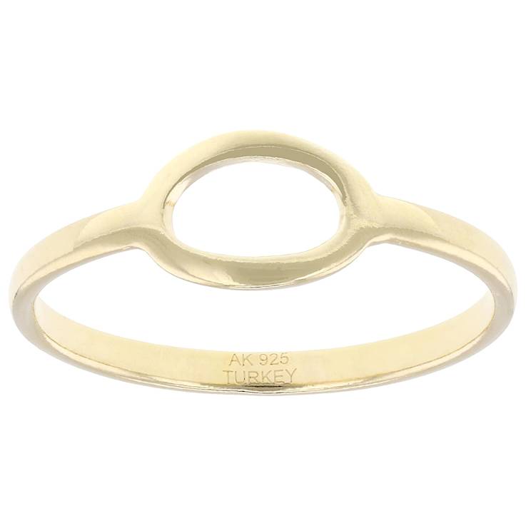 Oval Open Band Ring In 18K Gold Over Sterling Silver