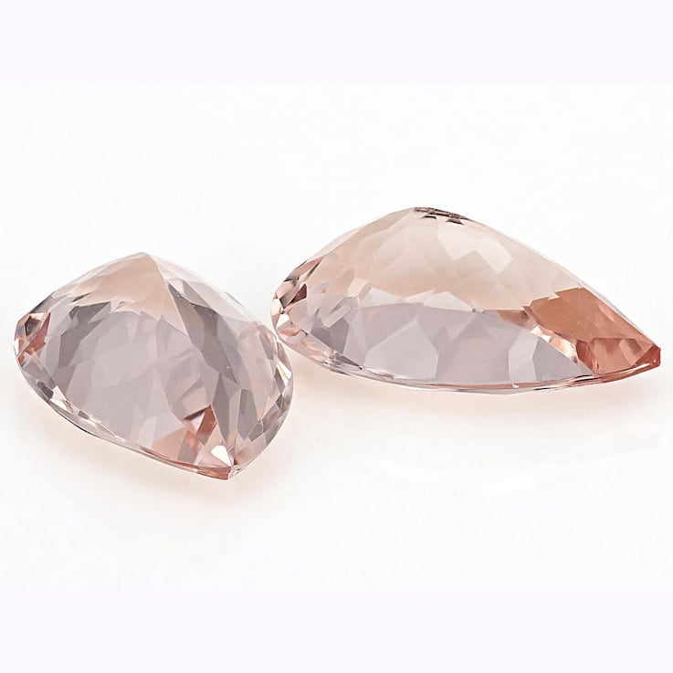 Morganite 12x8mm Pear Shape Matched Pair 4.90ctw