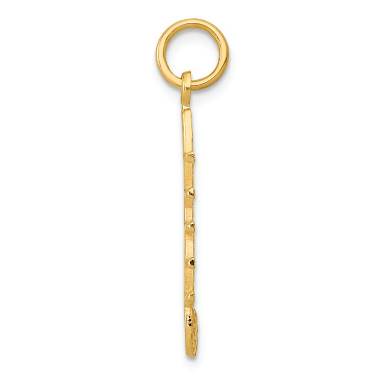 14k Yellow Gold Musical Staff Charm