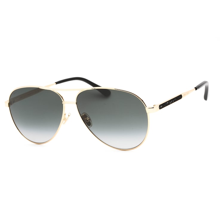 Jimmy Choo Black and Gold Tone Frame/ Gray Gradient Aviator Sunglasses