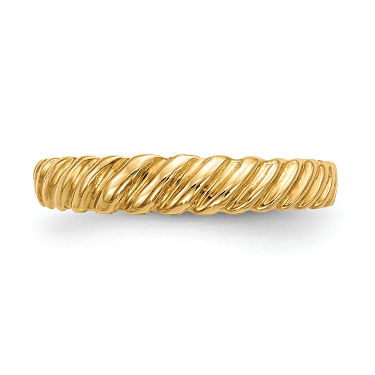14K Yellow Gold Kids Polished Twist Ring