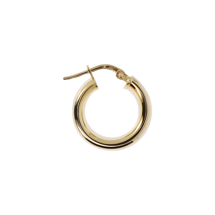 18K Yellow Gold Over Sterling Silver Polished 1/2" Round Hoop Earrings