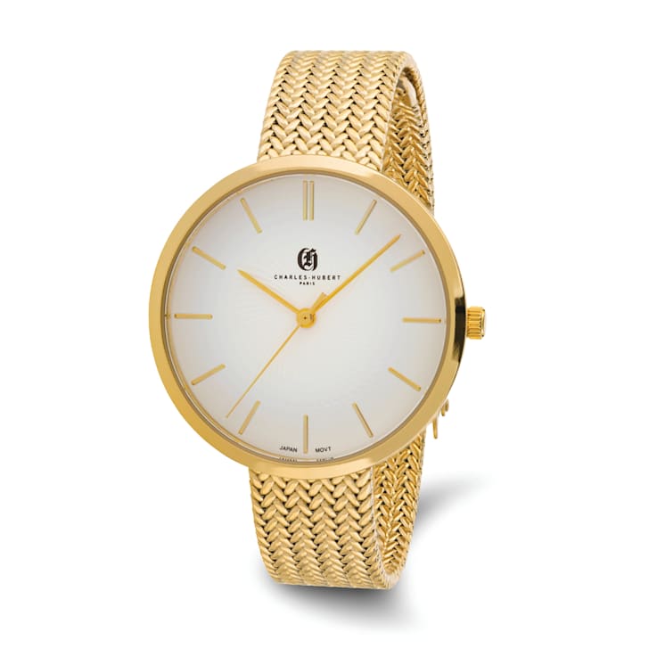 Ladies Charles Hubert IP-plated Stainless Steel White Dial Watch