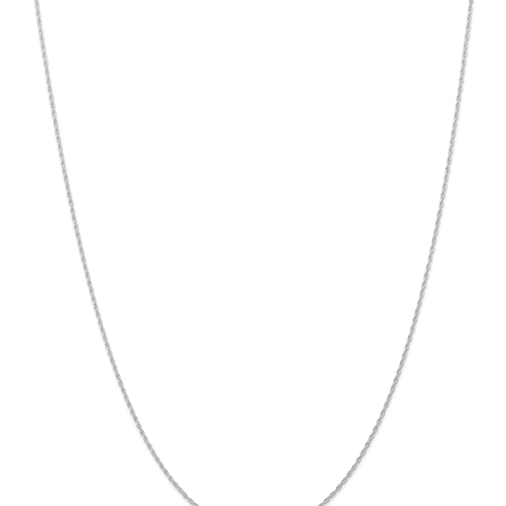 Rhodium Over 14k White Gold 0.95mm Solid Cable 18 Inch Chain
