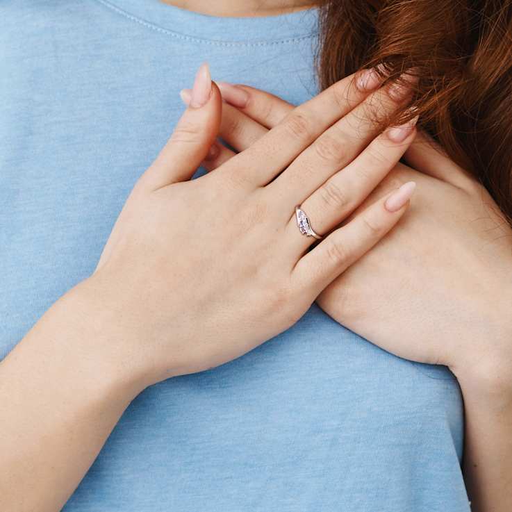 Tanzanite and Diamond 10K White Gold Ring 0.34ctw