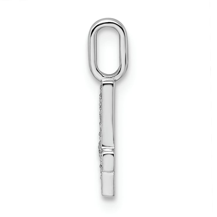 Rhodium Over 14k White Gold Diamond Number 4 Pendant