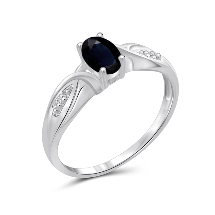 Black Sapphire Rhodium Over Sterling Silver Ring 0.56ctw