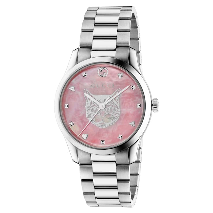 Gucci Women's G-Timeless Pink Dial, Stainless Steel Watch