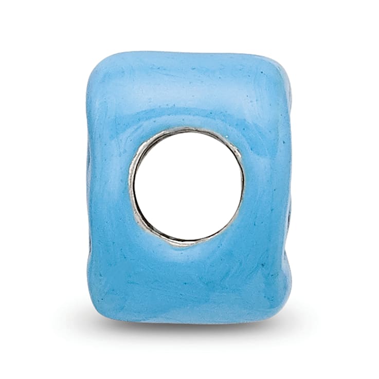 Sterling Silver Love You Enameled Heart Bead