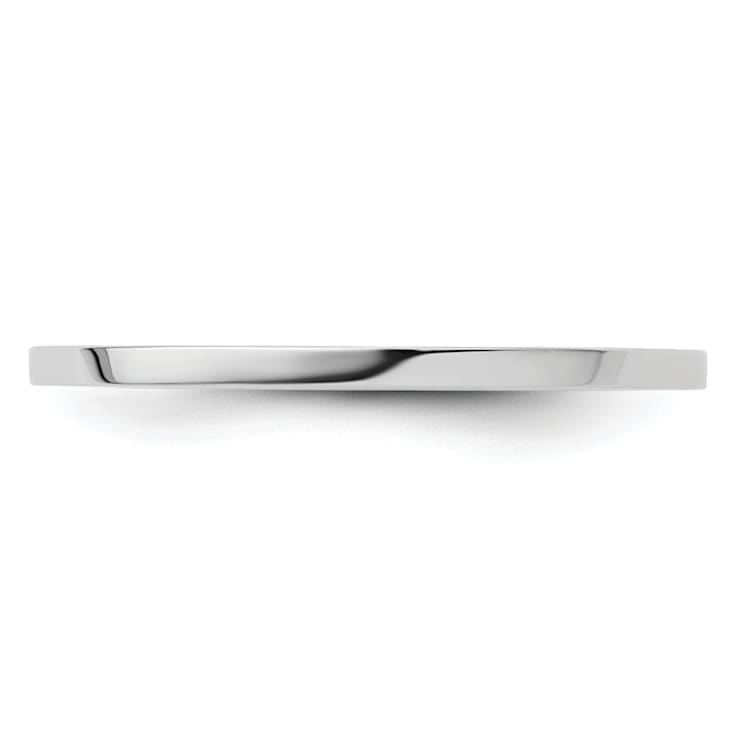 Rhodium Over 10K White Gold 1.2mm Flat Stackable Expressions Band