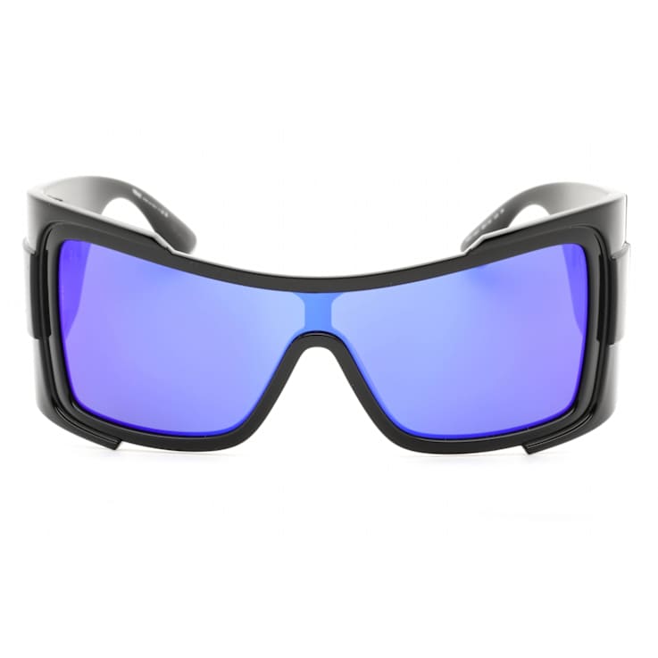 Versace Black Frame / Blue Green Mirrored Lenses Sunglasses